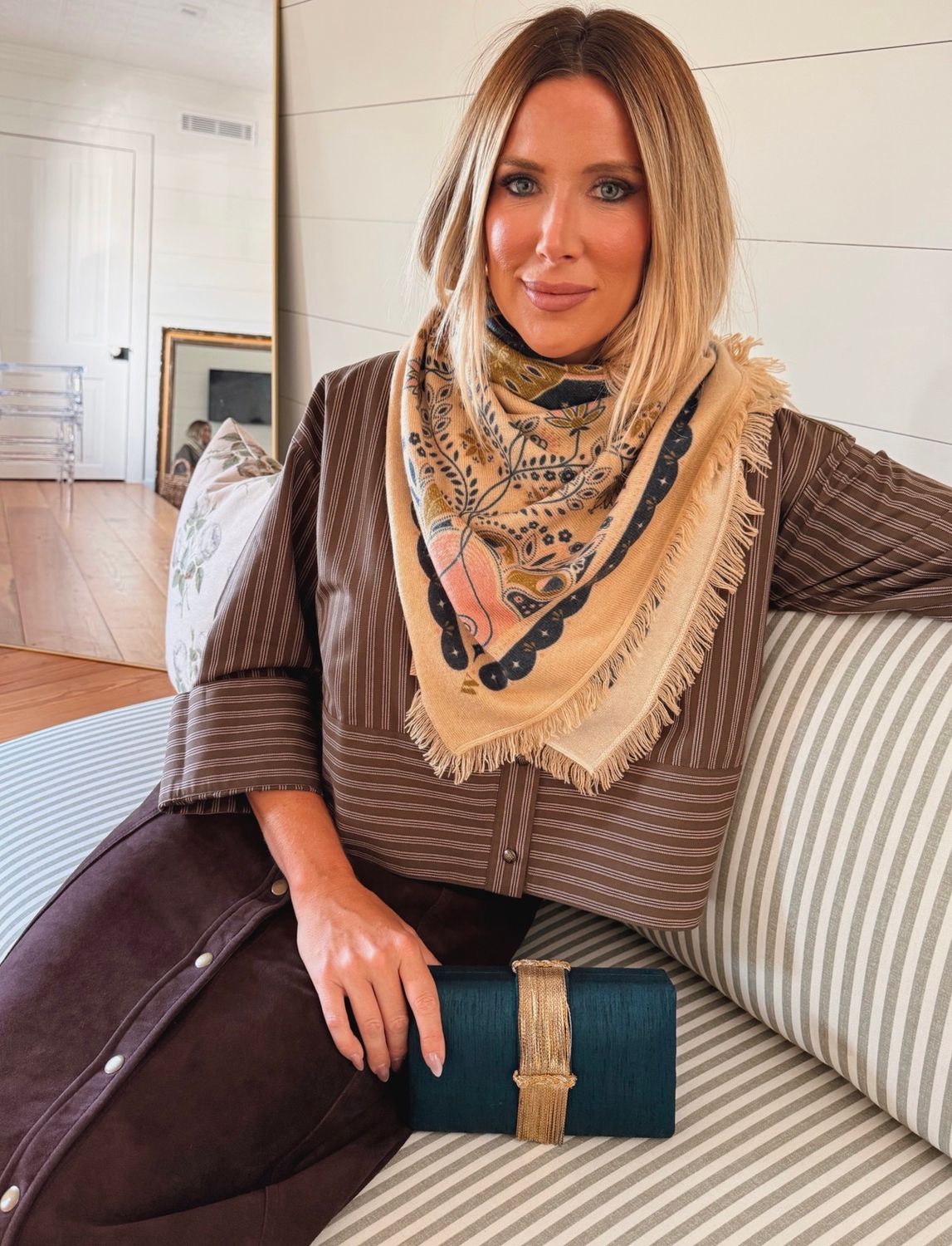 Celestial Bird Cashmere Bandana Sweater Wrap