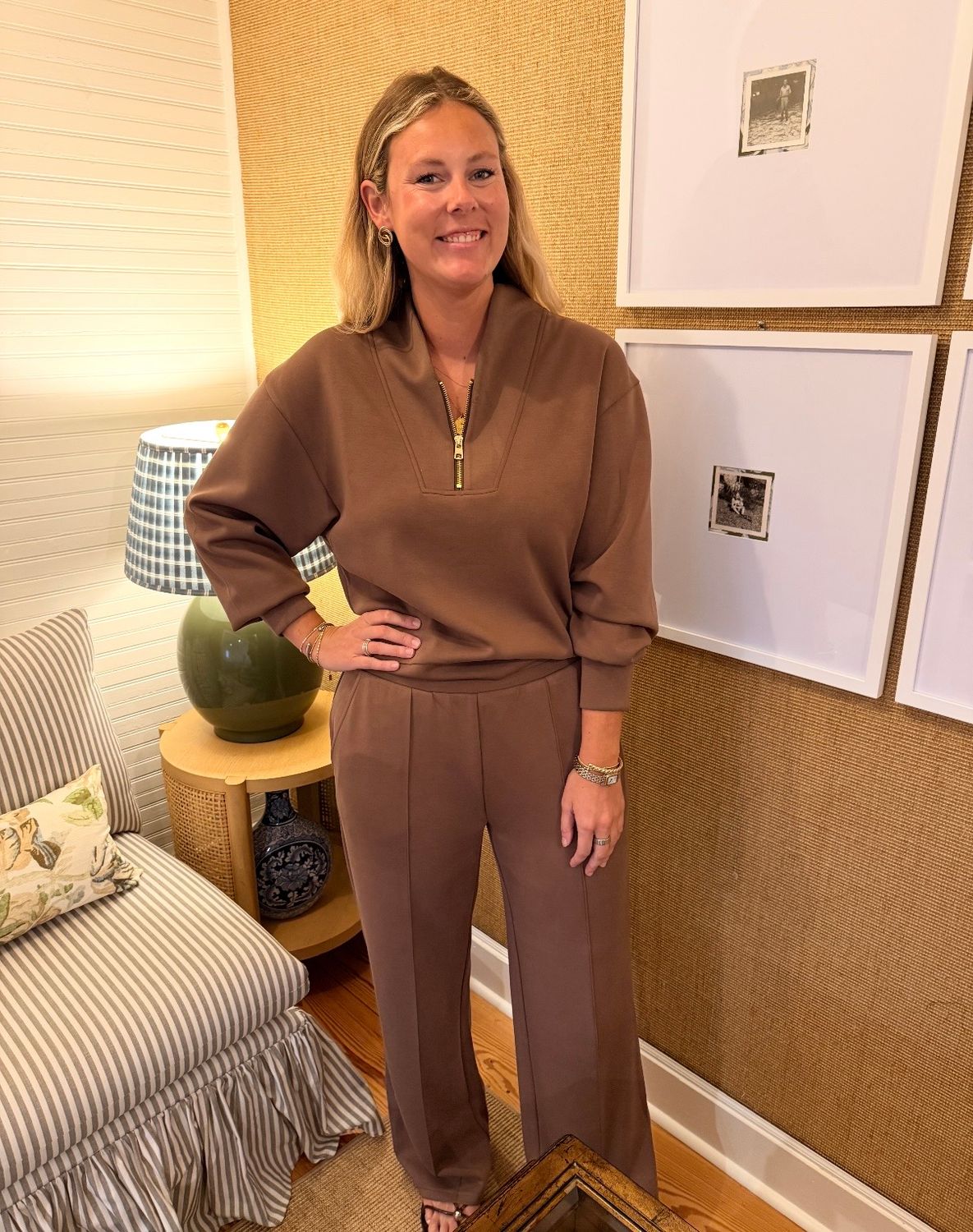 Wide Leg Light Brown Pants, Size: XS