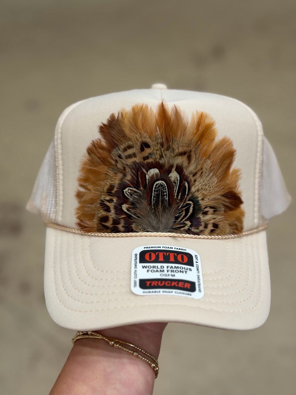 Feather Trucker Hat