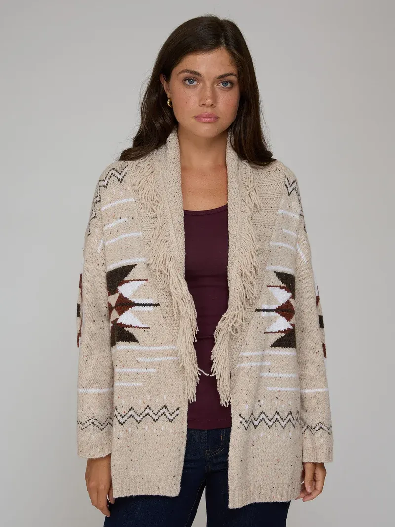 Southwest Fringe Shawl Wild Rice Combo, Size: Small