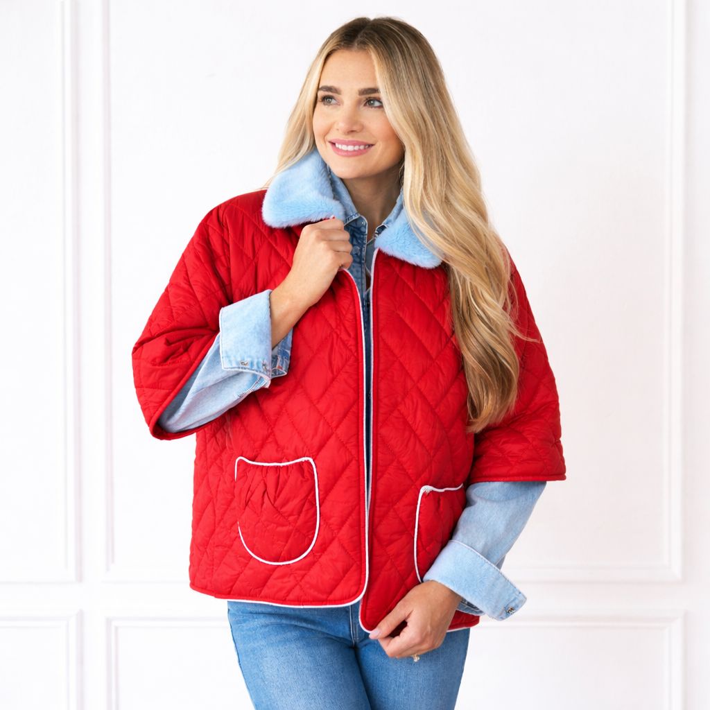 Penny Fur Puffer Red, Size: Size 1 (0-4)