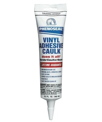 07027 Adhesive Caulk, 5.5 fl oz Container, Squeeze Tube Container, Clear