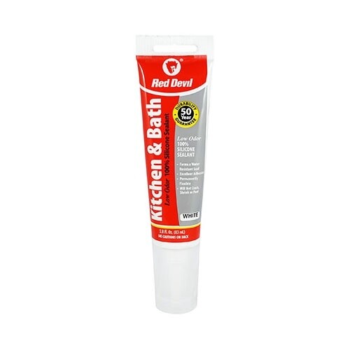 Kitchen &amp; Bath Low-Odor Silicone Sealant, 2.8 fl oz, Squeeze Tube, Paste, Clear