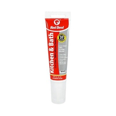 Kitchen &amp; Bath Low-Odor Silicone Sealant, 2.8 fl oz, Squeeze Tube, Paste, Clear