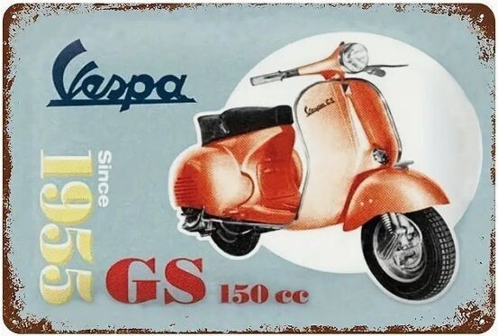 Vespa 1955 Vintage style Aluminium Sign