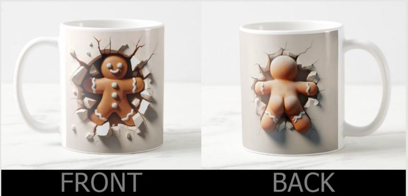 Christmas Gingerbread Man Butt  Mug  - Ceramic Mug