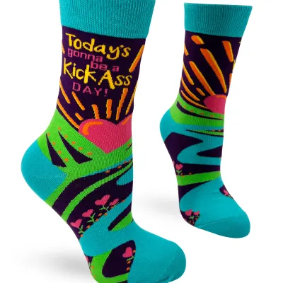 Today&#39;s Gonna Be A Kick Ass Day! Women&#39;s Crew Socks