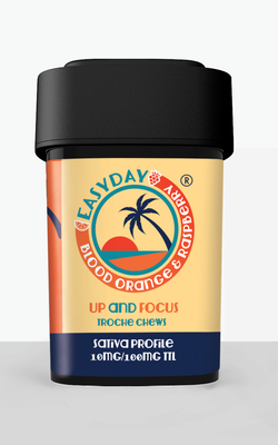 THC Gummies - Up and Focus Blood Orange &amp; Raspberry | Container | 10 MG | 10 Count