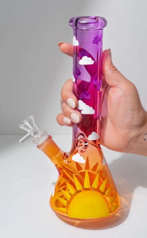 Smoke Device | Hand-Painted Sunset Bong 10"