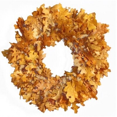 Oak Leaf Wreaths-Preserved - Yellow (ETA approx. early Aug-Nov)
