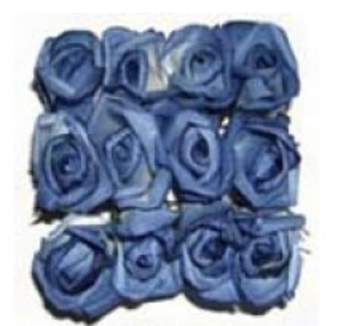 Parchment/Paper Rose 1" Buds-Blue