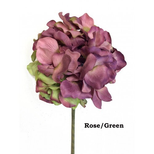 Hydrangea-Parchment/Paper in Rose/Green-12 per order