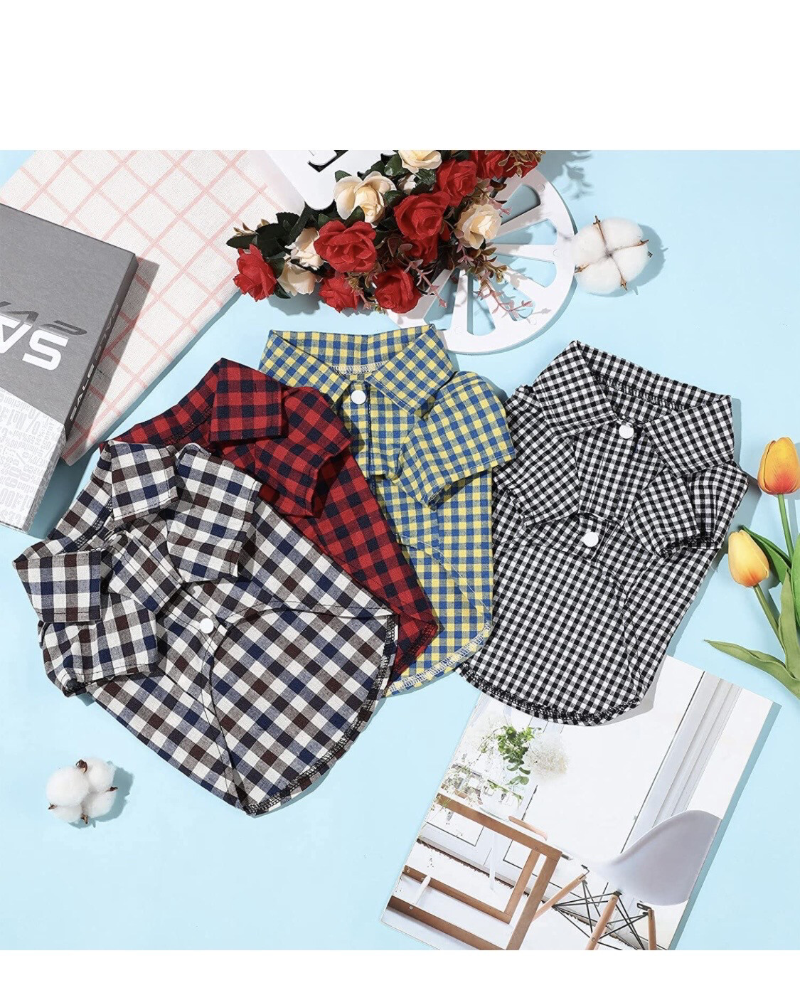 Dog Plaid Shirt Breathable Dog T-Shirts 95 TTD EACH