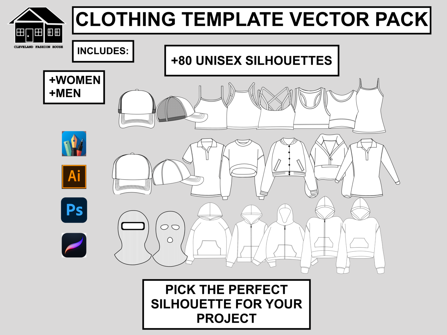 Unisex Clothing Template Pack