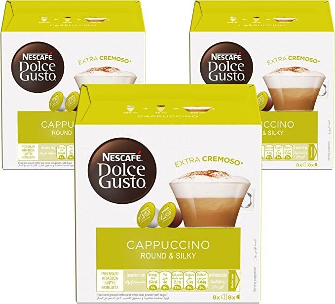 Nescafe Dolce GUSto Cappuccino Coffee Capsules (48 Capsules, 24 Cups)