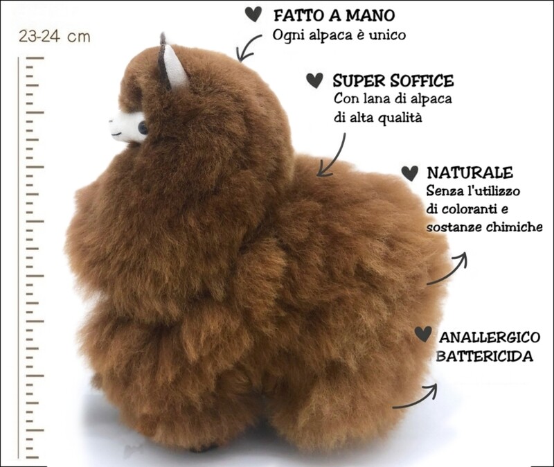Peluche in lana di alpaca 23-24cm