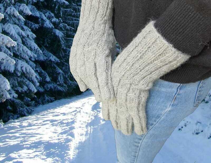 Guanti donna in 100% lana di alpaca