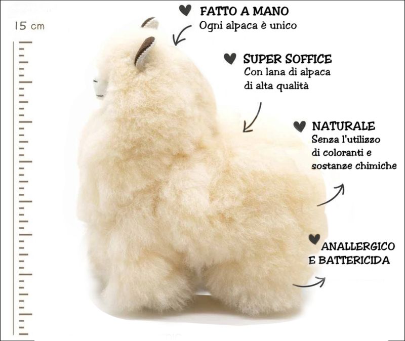 Peluche in lana di alpaca 14-15cm