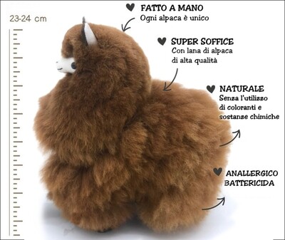 Peluche in lana di alpaca 23-24cm