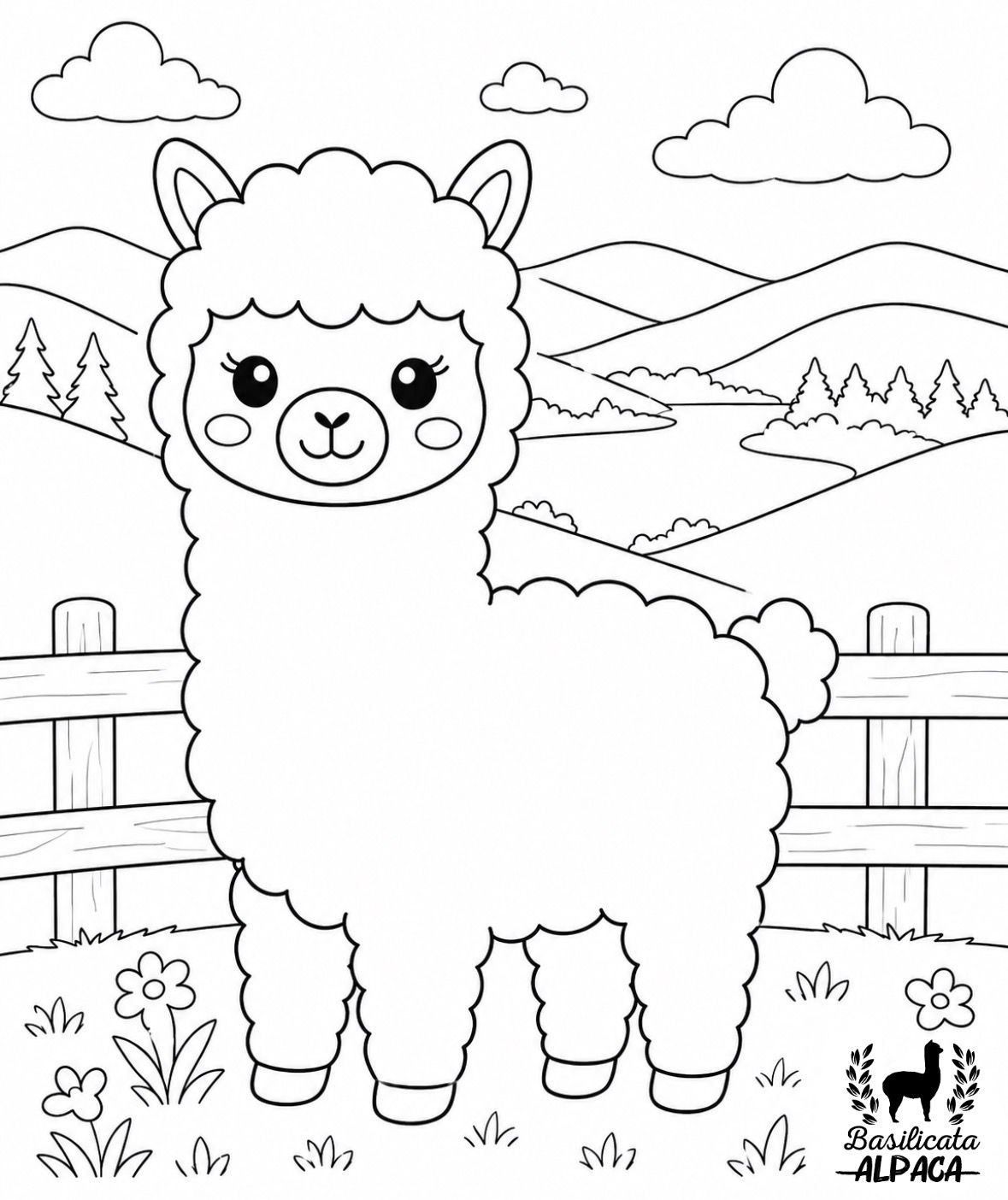 Disegno alpaca da stampare
