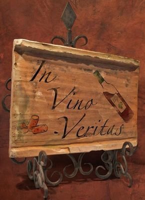 Painted Antique Tile - In Vino Veritas