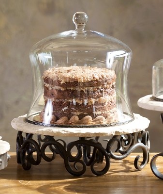 Tall Glass Cover w/Bronze Rim