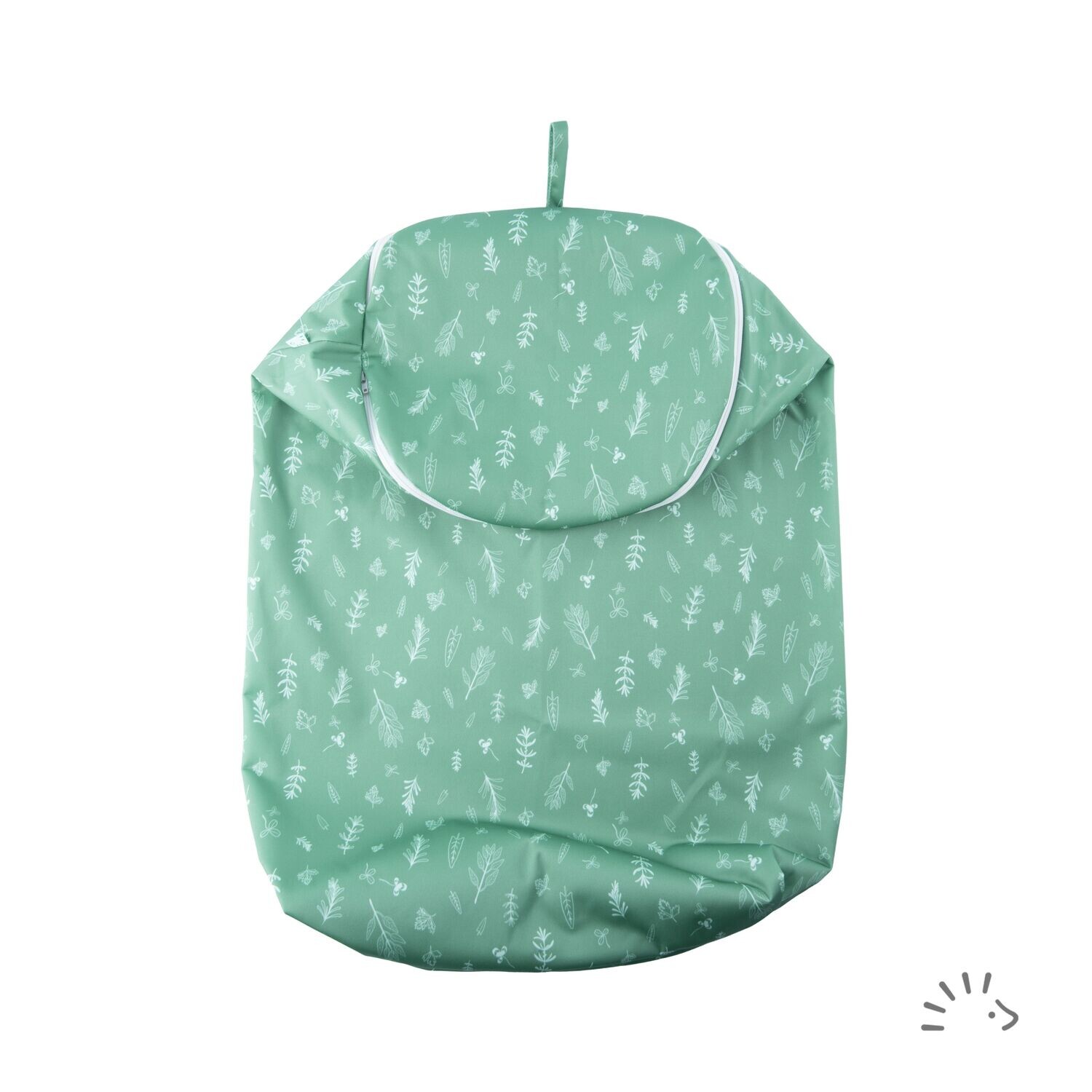 Wetbag/Diaper bag XL Popolini Rondo, Print: Green Leaves