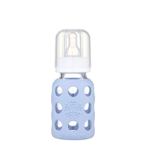 Small glass feeding bottle Lifefactory Blanket Blue
