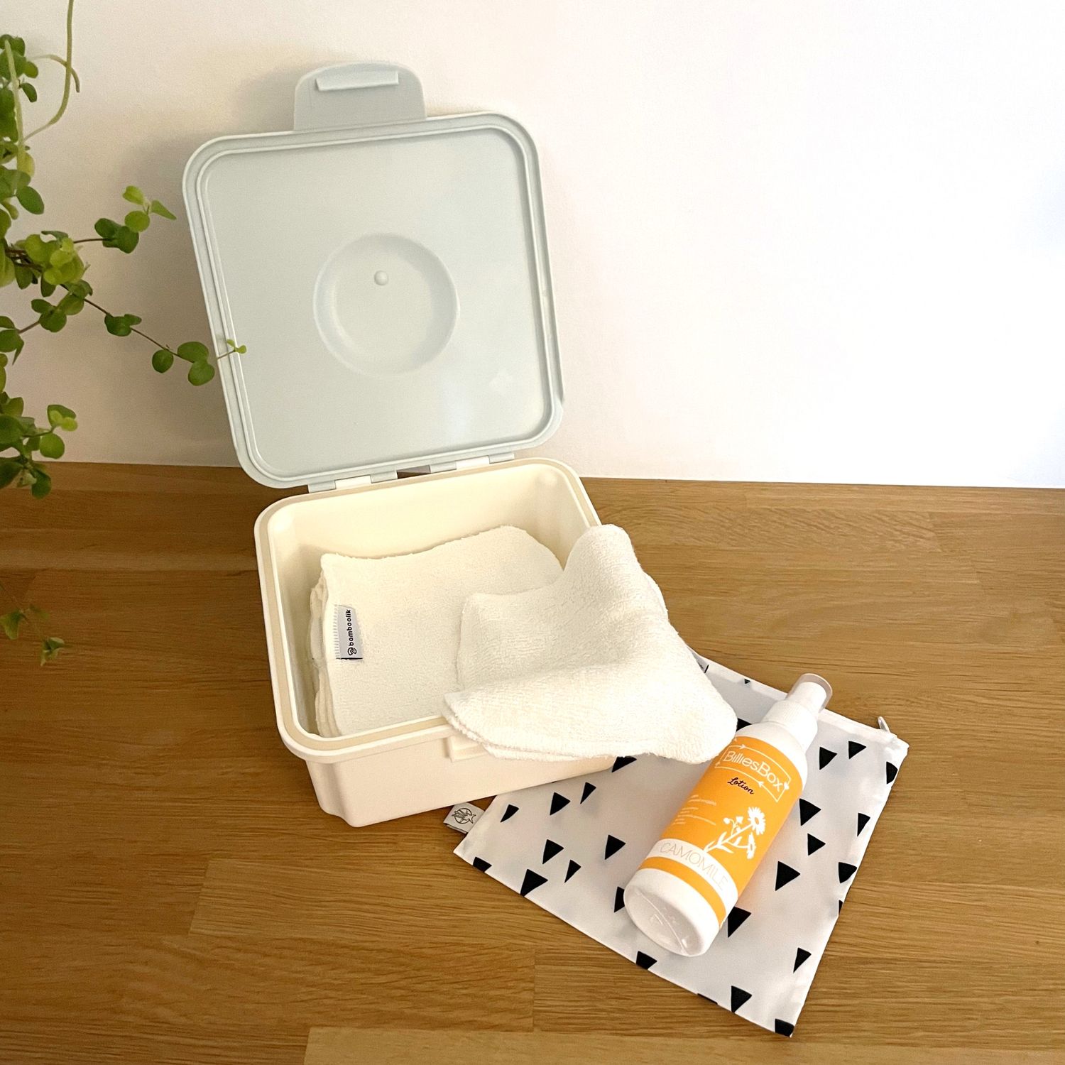 Wasbare doekjes maxi kit, Print wetbag: Triangles