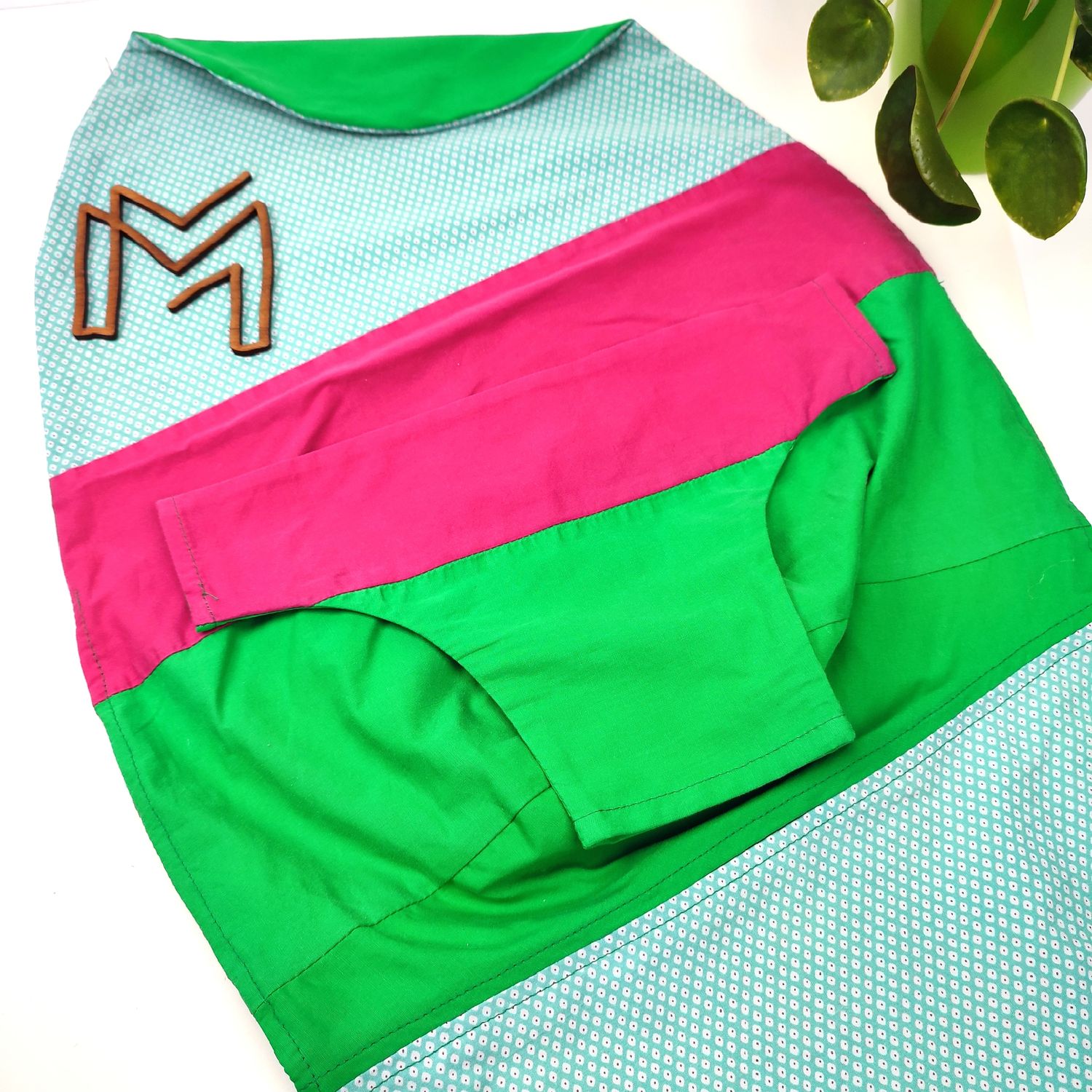 Wipperhoes uit recuptextiel - Funky green