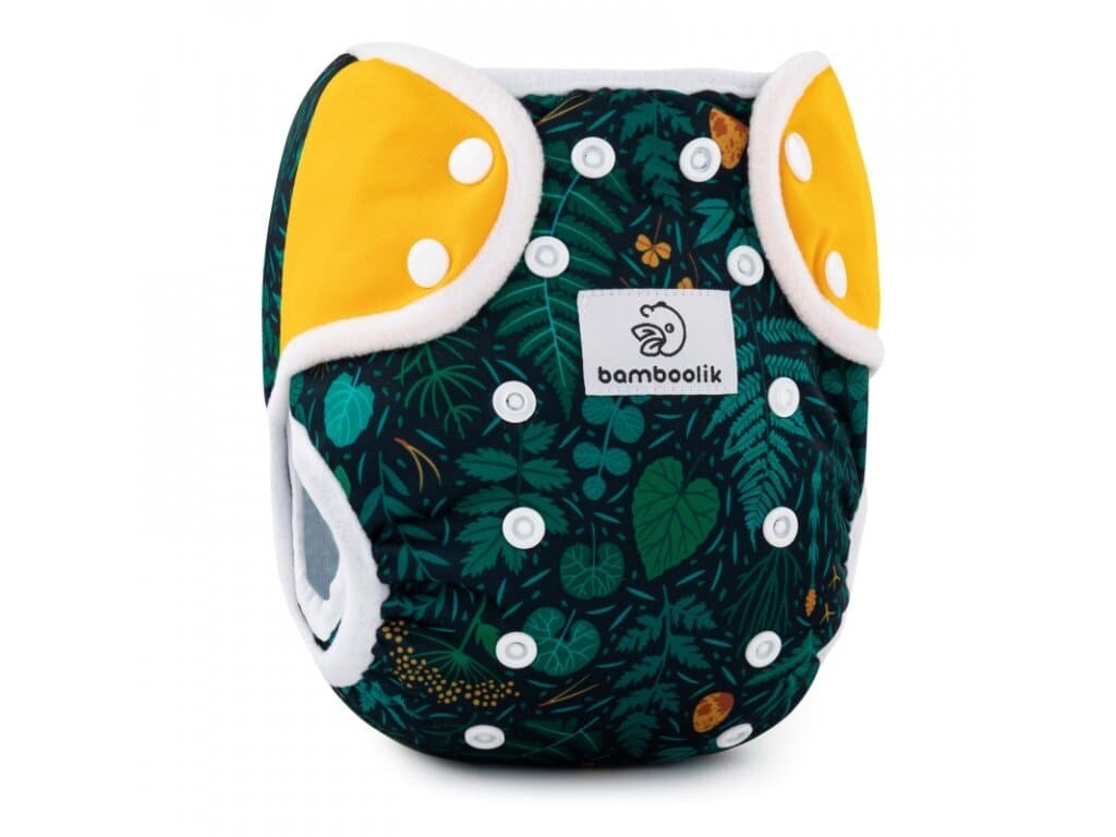 Diaper cover one size with snaps Bamboolik, Print: Emerald Forest