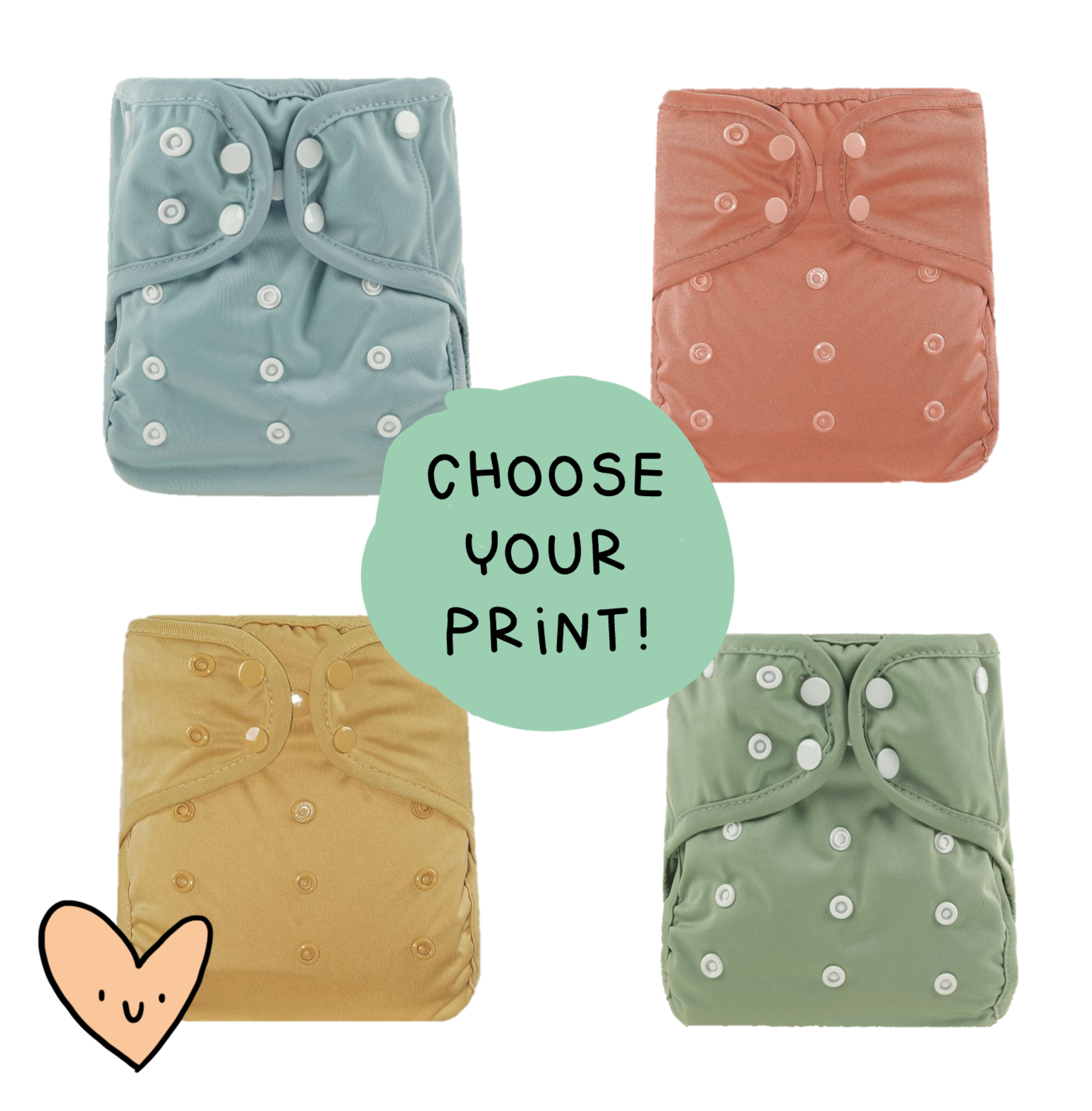 Diaper cover one size with snaps SmartAss