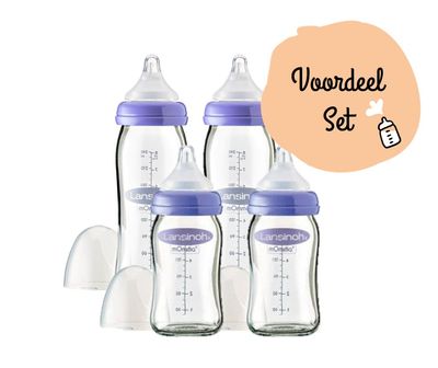 Set of glass feeding bottles Lansinoh