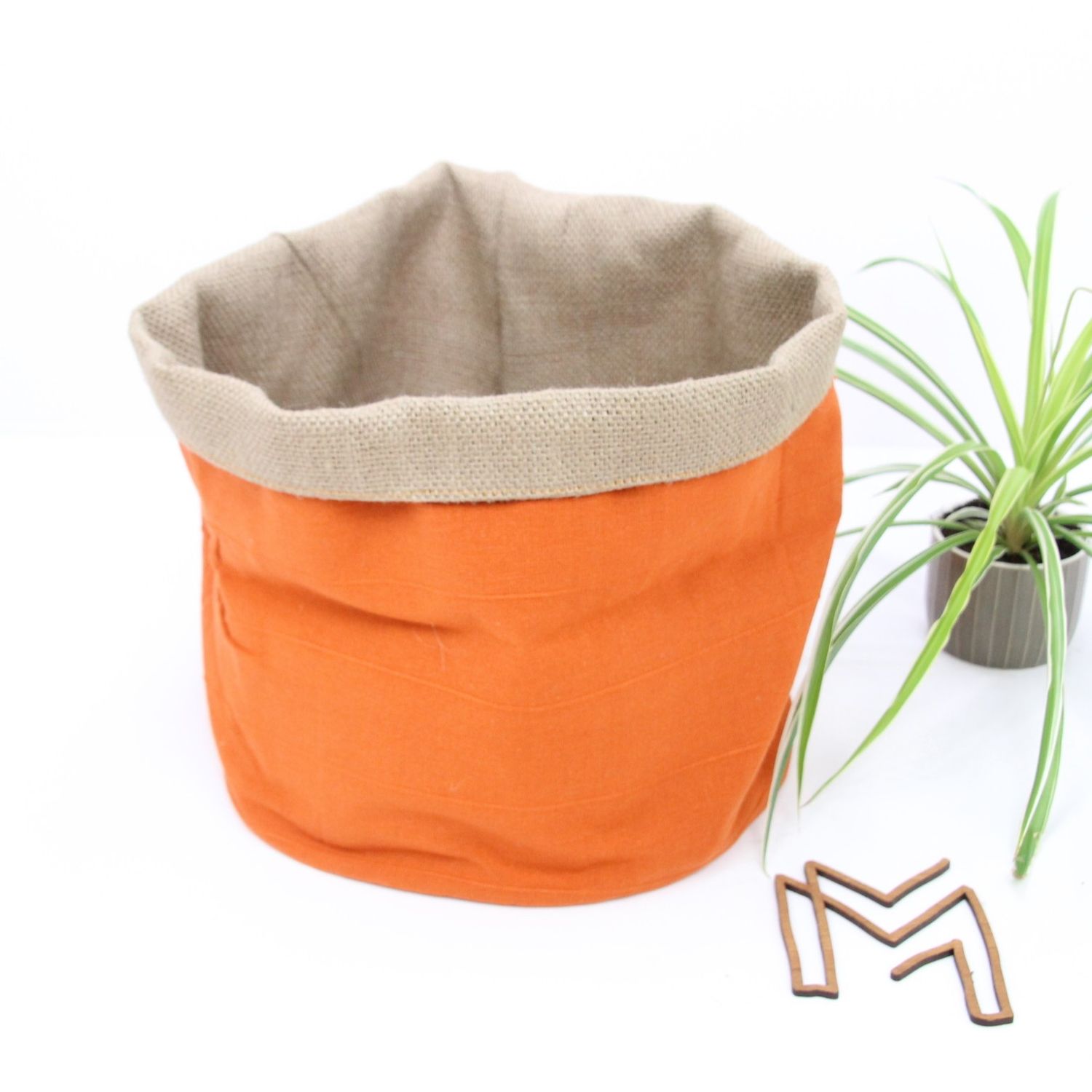 Medium opbergmand uit recuptextiel - warm pumkin