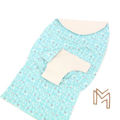 Wipperhoes uit recuptextiel - mint stripes and blocks