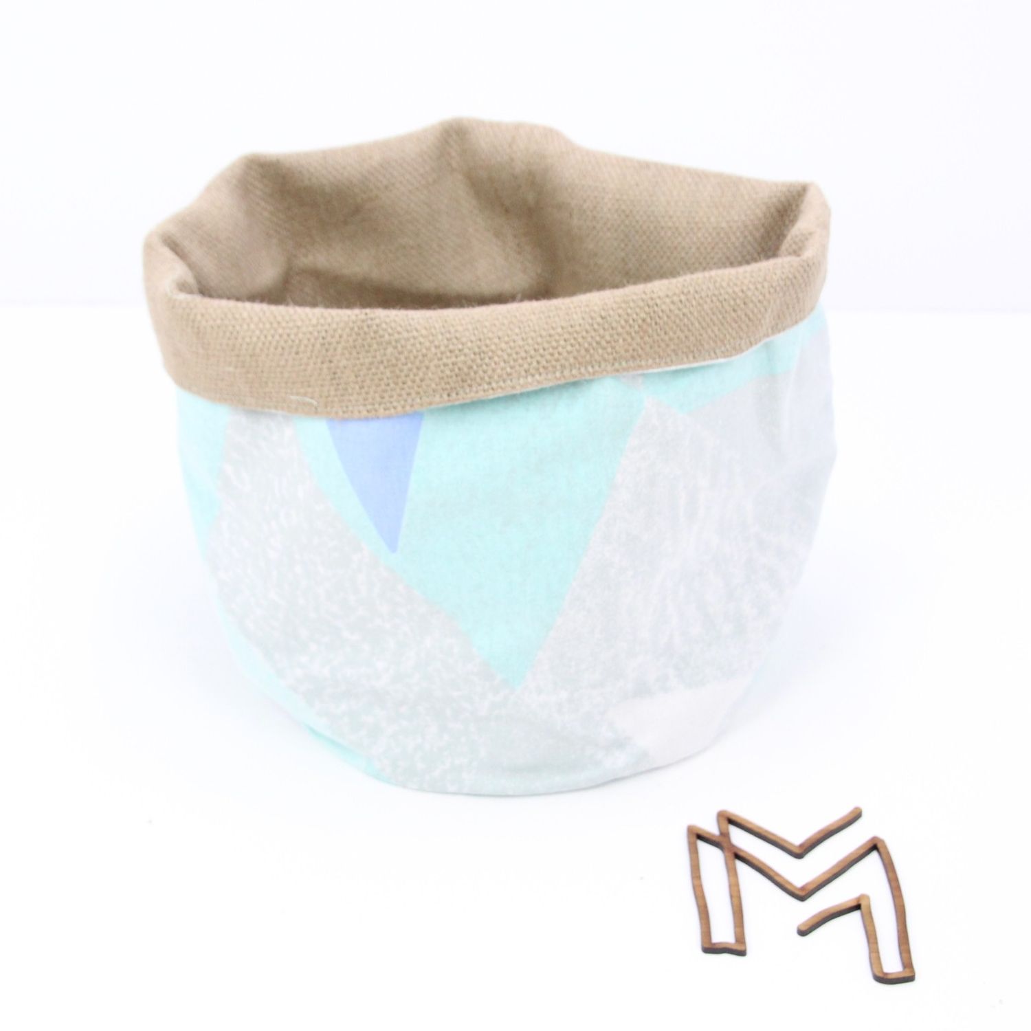 Medium opbergmand uit recuptextiel - pastel bloc