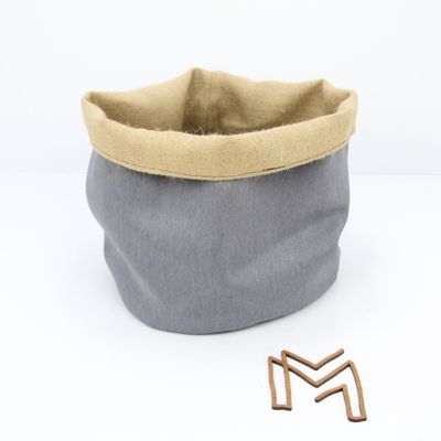 Medium opbergmand uit recuptextiel - mouse grey lines