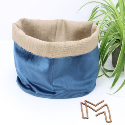 Medium opbergmand uit recuptextiel - winter blue