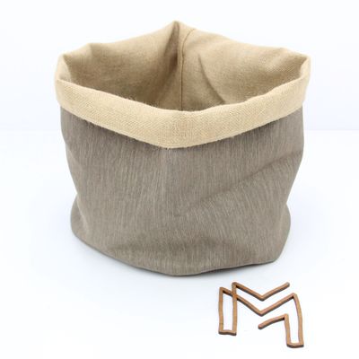 Medium opbergmand uit recuptextiel - dark sand