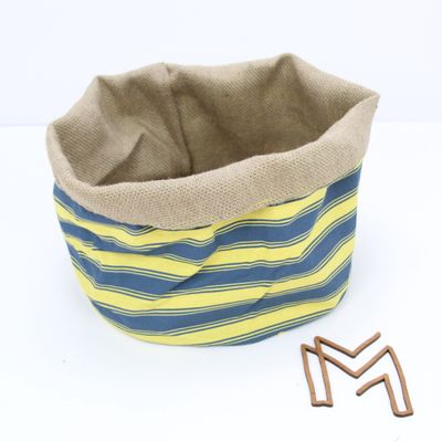 Medium opbergmand uit recuptextiel - seastripes
