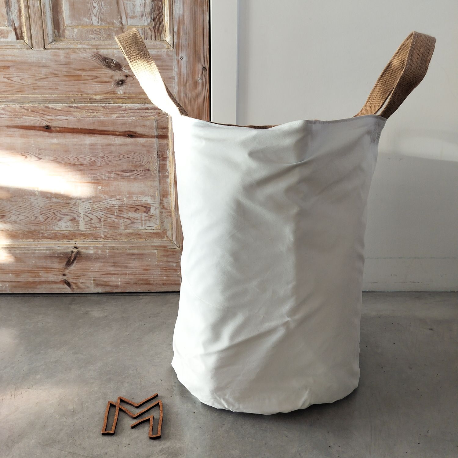 XL opbergmand uit recuptextiel - flat white