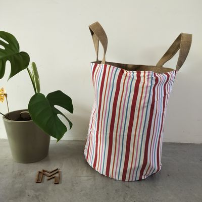 XL opbergmand uit recuptextiel - happy stripes