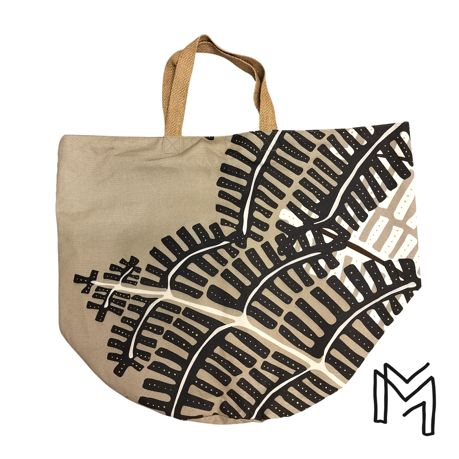 XL opbergmand uit recuptextiel - geo boho nature