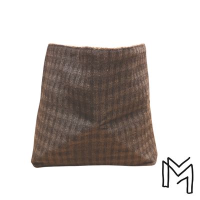 Mini opbergmand uit recuptextiel - wolly grey blocks