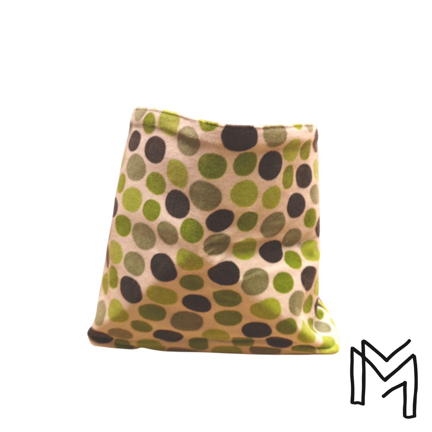 Mini opbergmand uit recuptextiel - green dots