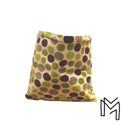 Mini opbergmand uit recuptextiel - green dots