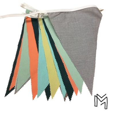 Vlaggetjes uit recuptextiel - Warm scandi