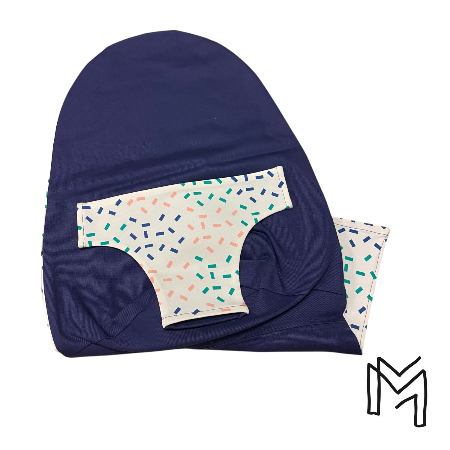 Wipperhoes uit recuptextiel - Navy confetti 3