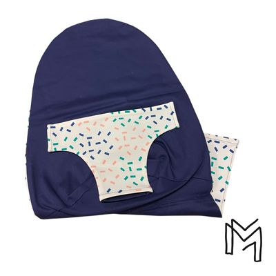 Wipperhoes uit recuptextiel - Navy confetti 3