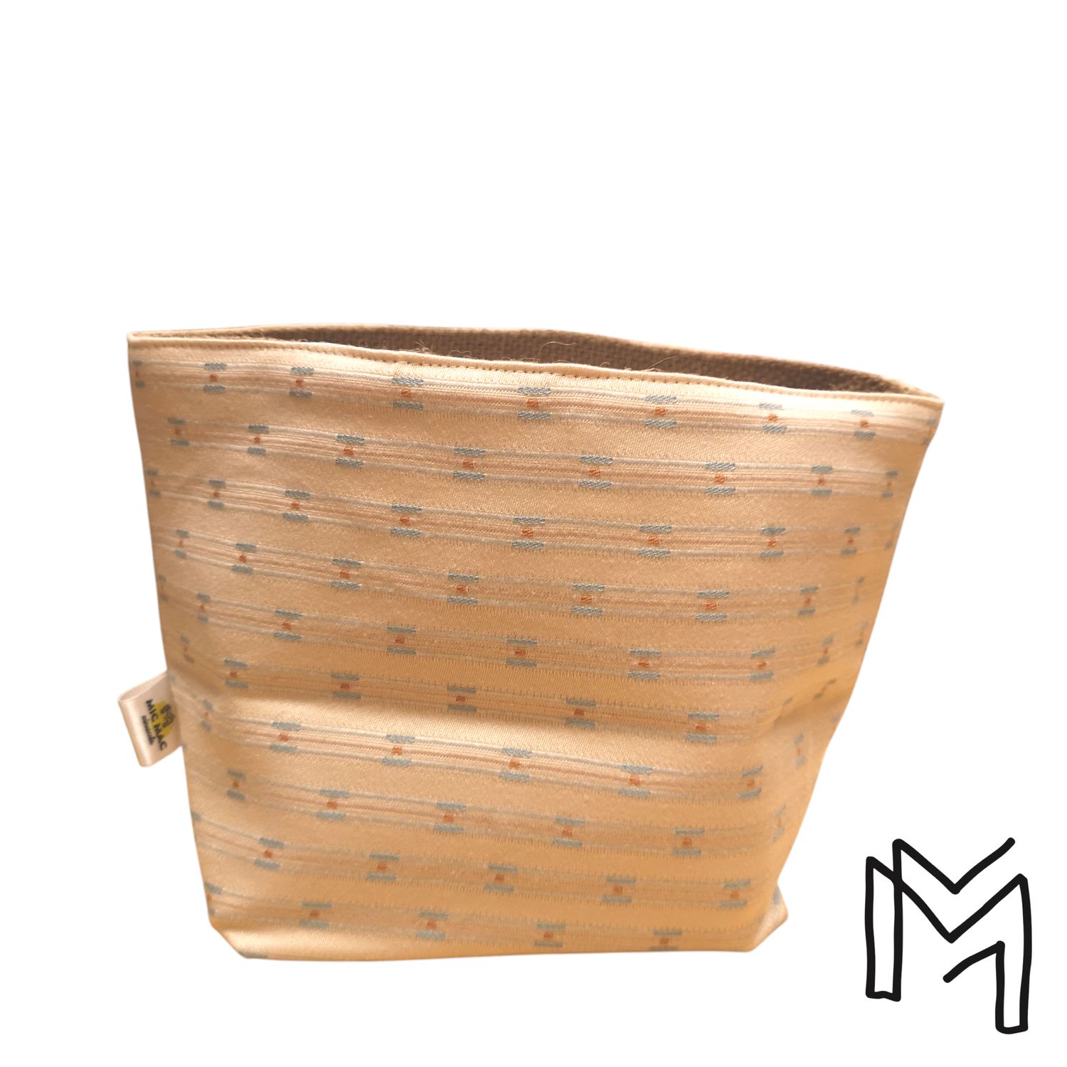 Mini opbergmand uit recuptextiel - blush mini print 3